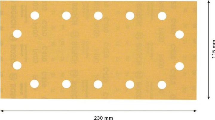 Image du produit Bosch Professional Zubehör Papier abrasif Expert C470 avec 14 trous pour ponceuses vibrantes, 115 x 230 mm, G 400, 50 pcs. (400)