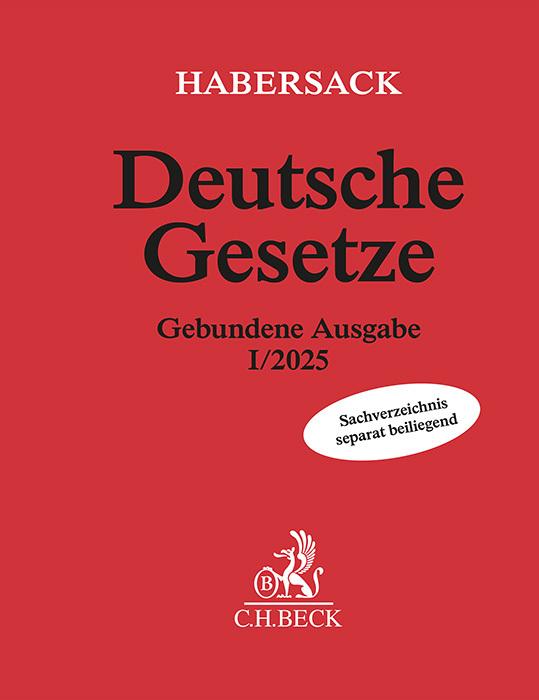 Produktbild Deutsche Gesetze Gebundene Ausgabe I/2025 (Deutsch, Heinrich Schönfelder, Mathias Habersack, 2025)