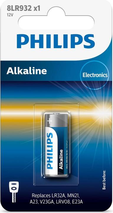 Produktbild Philips Minicells Battery 8LR932/01B, Single-use battery, Alkaline, 12 V, 1 pc(s), 40 mm, 58 mm (1 Stk., Gerätespezifisch, 50 mAh)