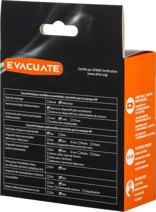 Actual product image Evacuate Smoke detector EVA033534