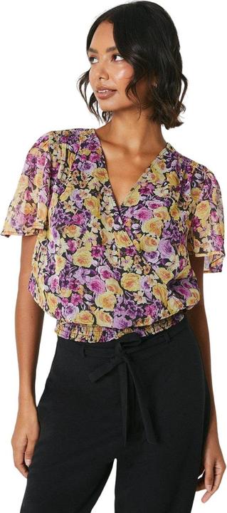 Actual product image Dorothy Perkins Womens/Ladies Tall Flowers Chiffon Shirred Hem Blouse (42 D)