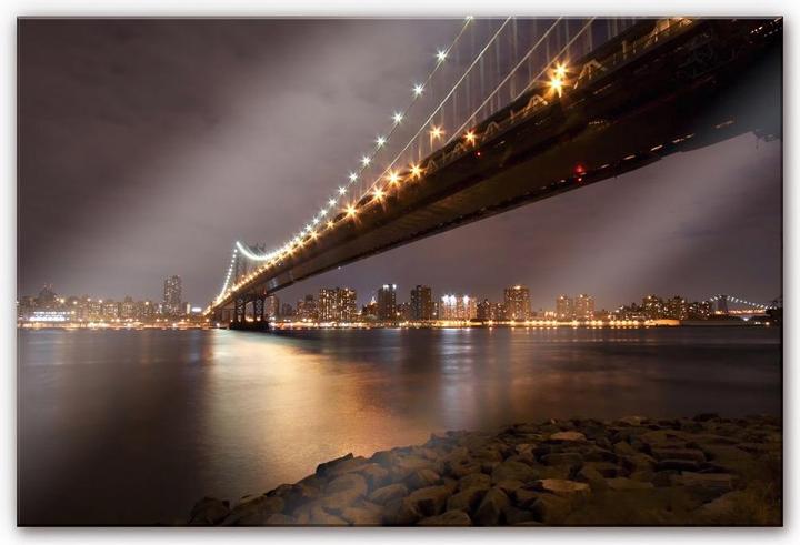Image du produit Trenddeko Pont de Manhattan de nuit (60 x 40 cm)