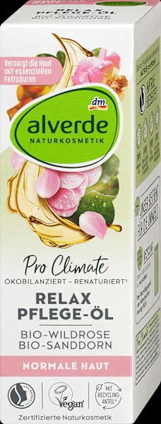 Actual product image dm alverde Relax Care Oil Organic Wild Rose, Organic Sea Buckthorn (Body oil, 100 ml)