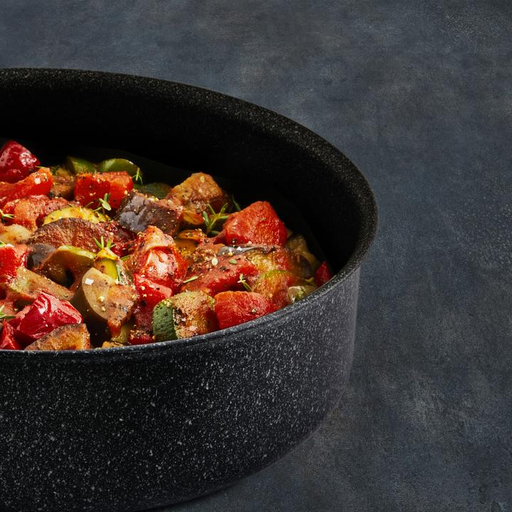 Image du produit Tefal Intens'Ceram Frying Pan with Glass Lid, 24 cm, 3.2 L, Black (24 cm, Poêle à frire, Aluminium)
