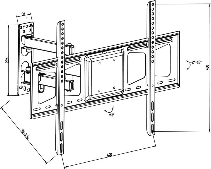Produktbild tectake TV Wandhalterung (Wand, 60", 60 kg)