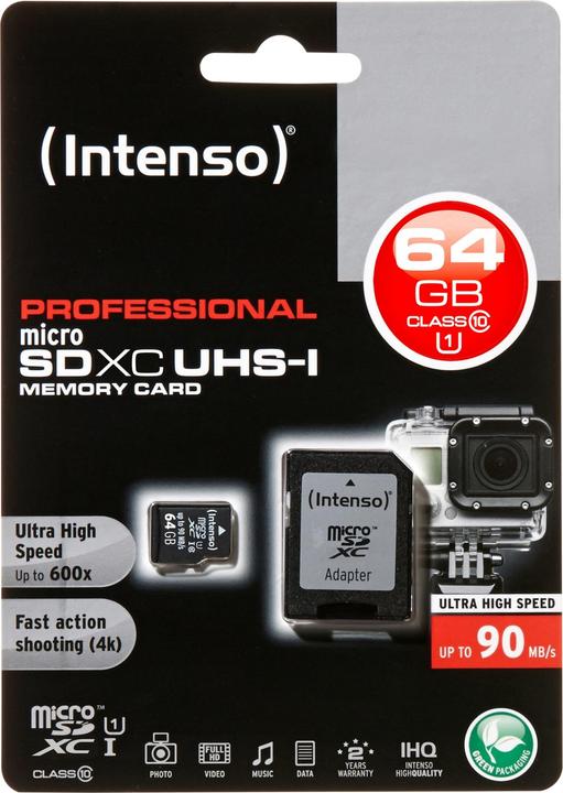 Produktbild Intenso Micro SDXC Card (64 GB, microSDXC, U1, UHS-I)