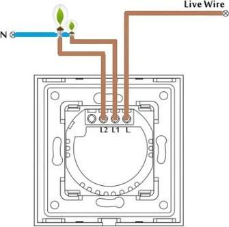 Actual product image Spring Two Gang, One Way Touch Switch, Glass White