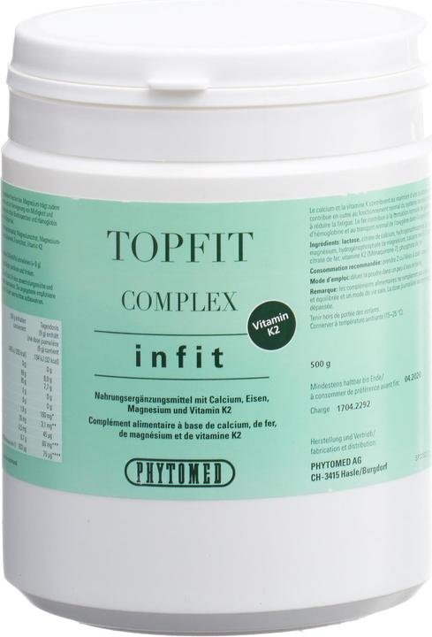 Image du produit Phytomed Complexe Infit Topfit + Vitamine K2 (1 pièce(s), Poudre, 500 g)