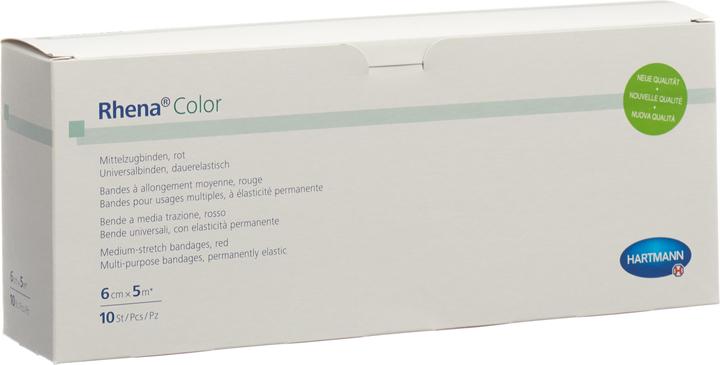 Rhena Color Elastische Binden 6cmx5m rot offen