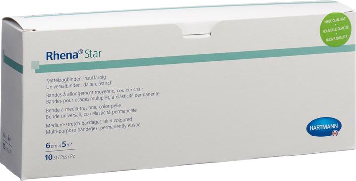 Rhena Star Elastische Binden 6cmx5m hautfarbig offen