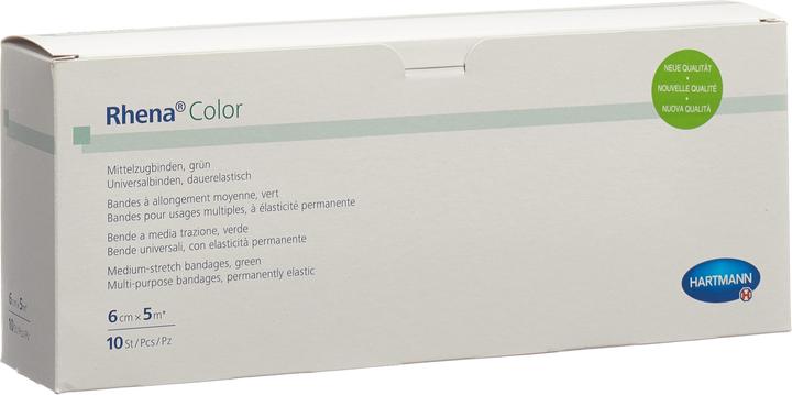 Produktbild Rhena Color Elastische Binden 6cmx5m grün offen
