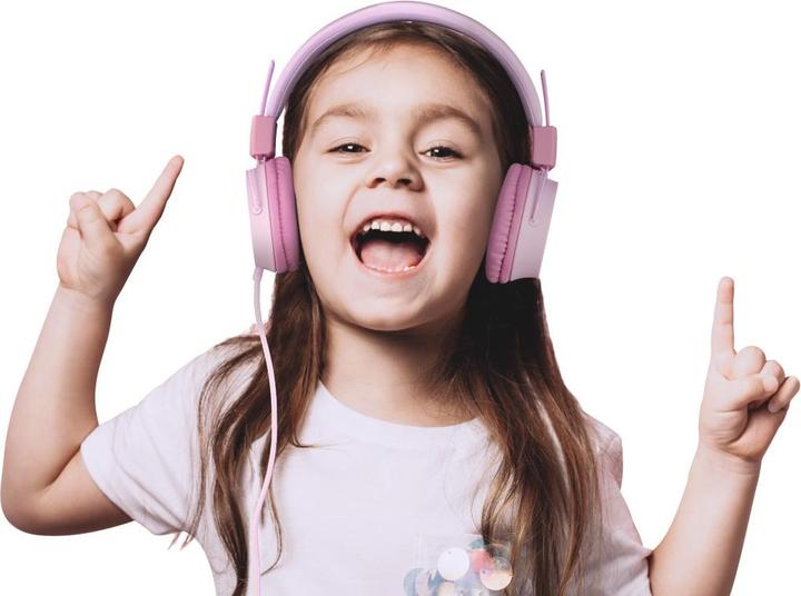 Image du produit Thomson HED8100P Casque d'écoute pour enfants, supra-auriculaire, avec câble, limiteur de volume, rose