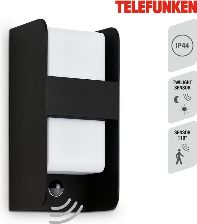 Immagine prodotto Telefunken Luce da esterno, sensore, nero, 1xE27 max. 12W escl. (E27)