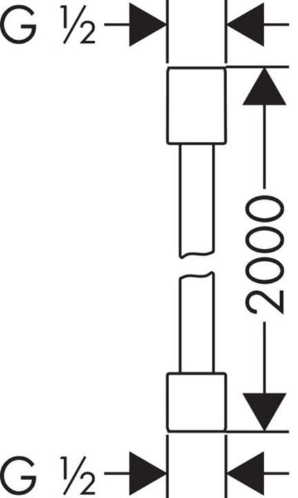 Immagine prodotto hansgrohe Tubo doccia AXOR STARCK DN 15 effetto metallo 2000mm nichel spazzolato (200 cm)