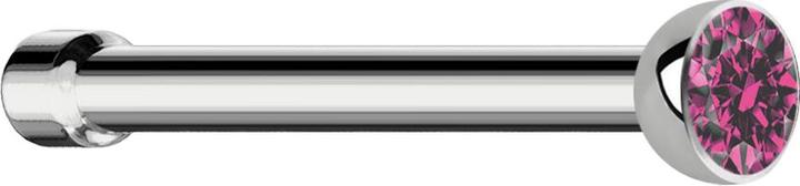 Produktbild Star Piercing Nasenstecker gerade silber mit Kristall pink (Titan G23, ohne Messing)