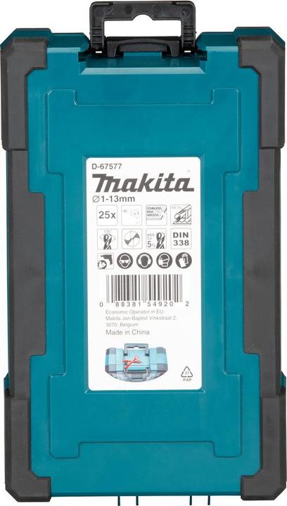 Produktbild Makita 25 dalių metalo grąžtų komplektas HSS-Co D-67577 (1-13mm)