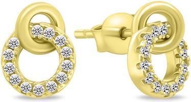 Brilio Silver - Decent gold-plated earrings with zircons EA779Y