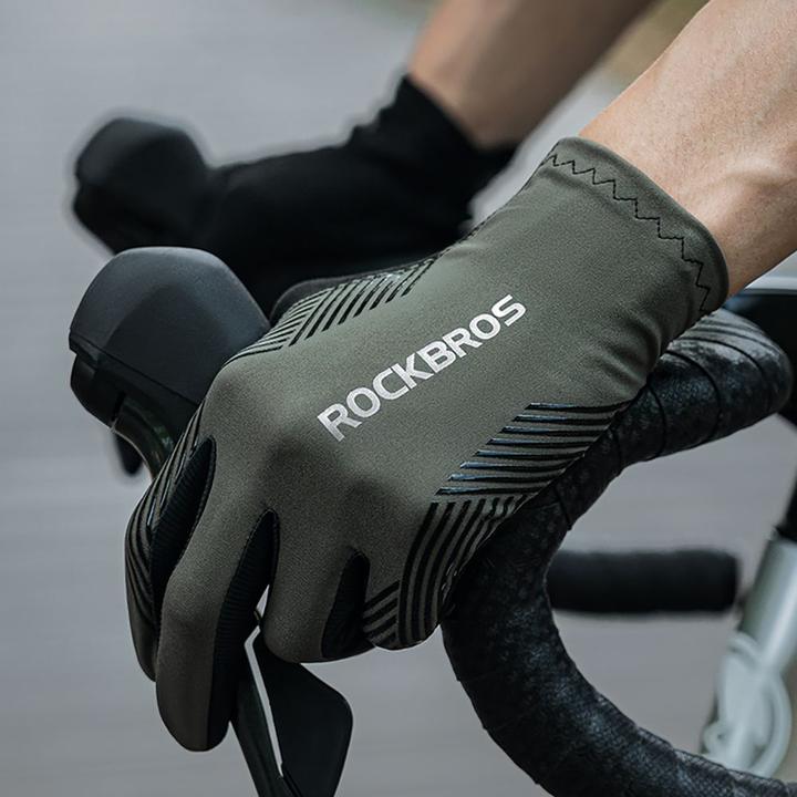 Produktbild Rockbros cycling gloves spring/summer/autumn, full, size: M - green (M)