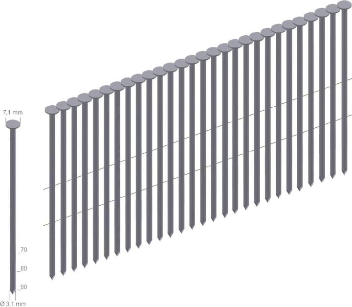Actual product image Prebena Coil nails galvanised with ring shank wire magazine90 mm