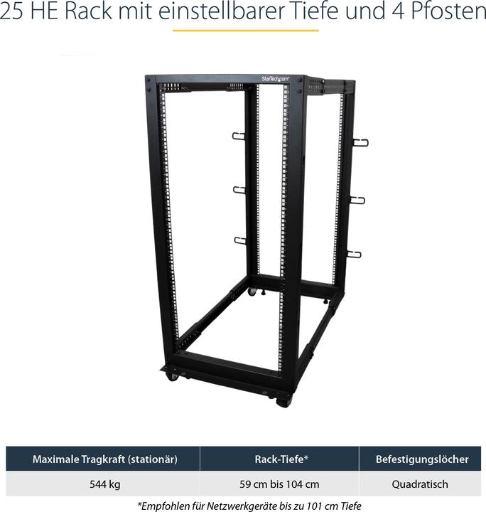 StarTech cadre ouvert (25 HE, Rack 19 pouces)