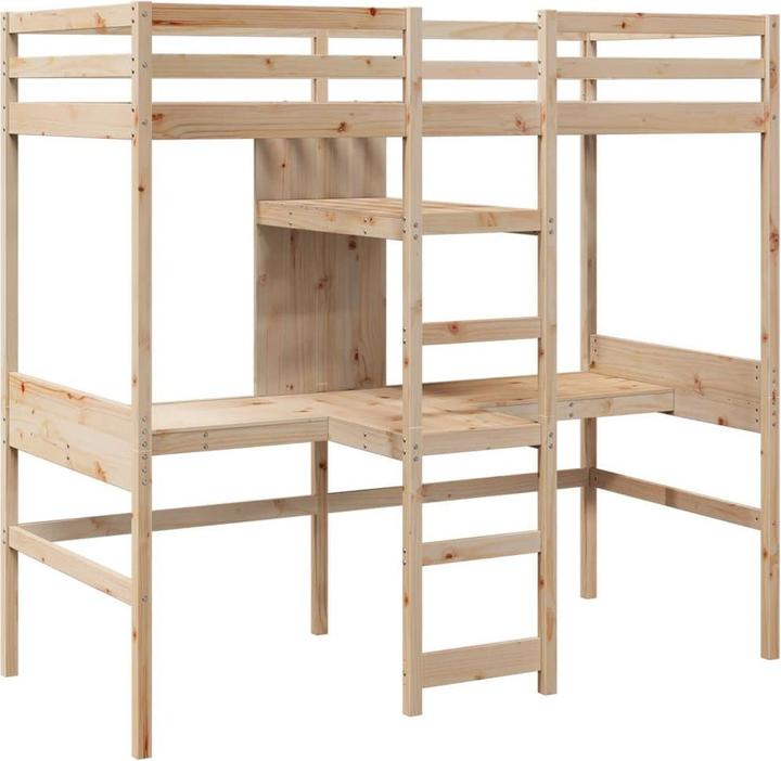 Actual product image VidaXL Loft bed with desk & shelves (90 x 200 cm)