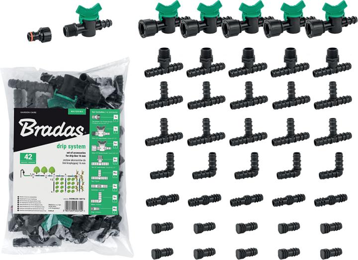 Produktbild Bradas Tropfbewässerung Zubehör Set 16 mm, 42-tlg
