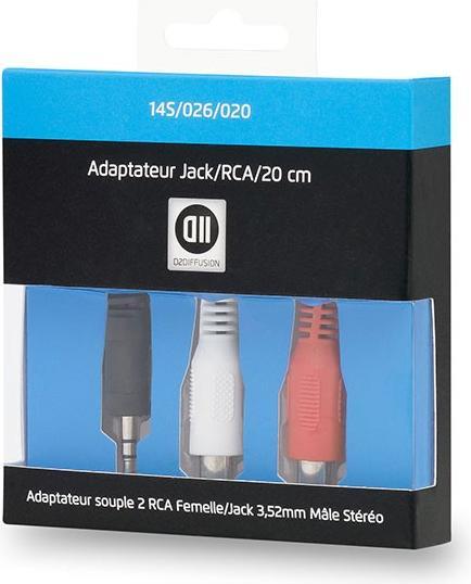 D2 Diffusion Adaptateur compatible Audio Jack 3"1/2 vers 2 x RCA F 0.2m (0.20 m)