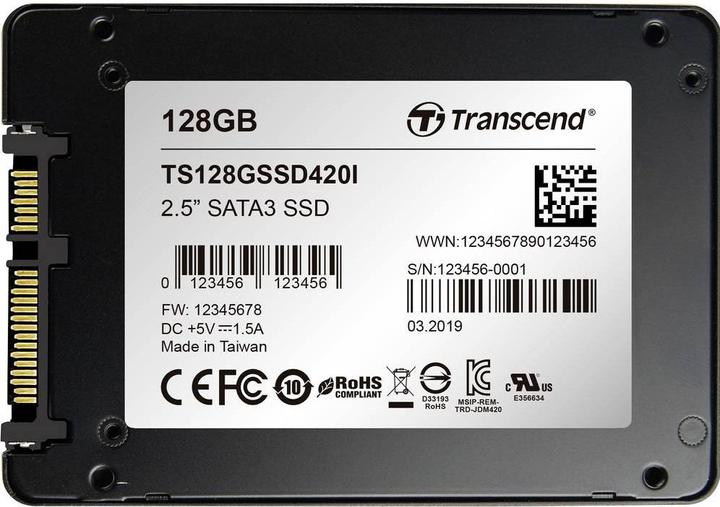 Actual product image Transcend SSD420I Industrial - 128 GB SSD - internal - 2.5" (6.4 cm) (128 GB, 2.5")