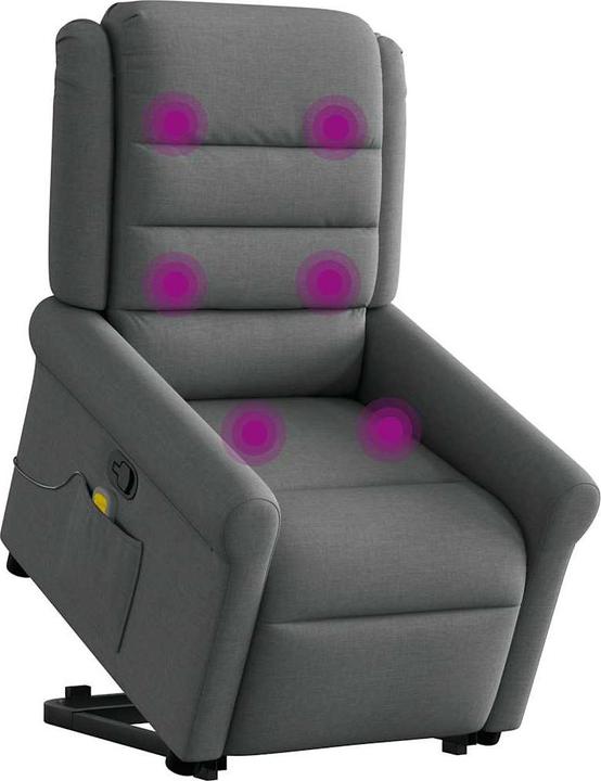 Actual product image VidaXL Massage chair with stand-up aid dark grey fabric