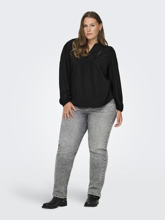 Produktbild Only Normal geschnitten V-Ausschnitt Elastische Bündchen Puffärmel Top Top (50)