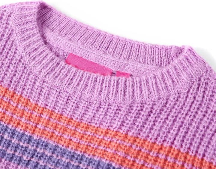Image du produit VidaXL Pull à rayures pour enfants Tricoté Violet et Rose (92)