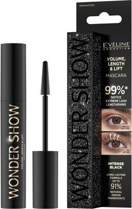 Eveline Cosmetics Wonder Show Vegan Mascara - Extreme Länge, Volumen & Lift (Intense Black)