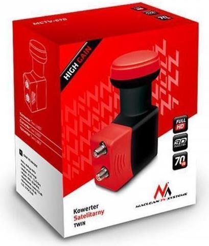 Immagine prodotto Maclean MCTV-670 MCTV-670 TWIN 2 Ricevitore LNB 0,1 dB Switch Alto Guadagno (Doppio LNB, Unisato)
