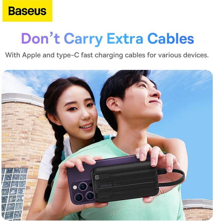 Actual product image Baseus Powerbank Comet 20000mAh, USB do USB-C, 22.5W (black) (20000 mAh, 22.50 W, 77 Wh)