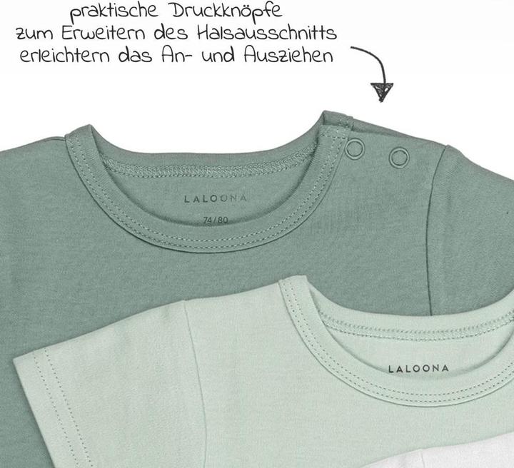 Image du produit La Loona LaLoona Body bébé et paréo Body bébé manches courtes OEKO-TEX® paquet de 3 - vert - (74)