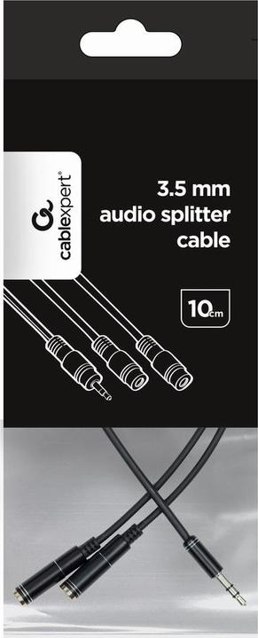 Image du produit Gembird CCA-415-0.1M Câble audio 0,1 m 3,5mm 2 x 3,5mm noir (0.10 m, Jack 3,5 mm (AUX))