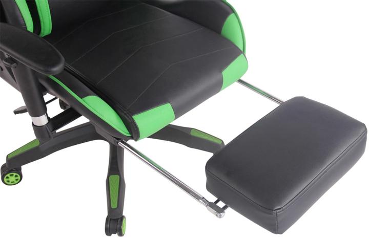 Actual product image CLP Turbo racing office chair with footrest, black/green