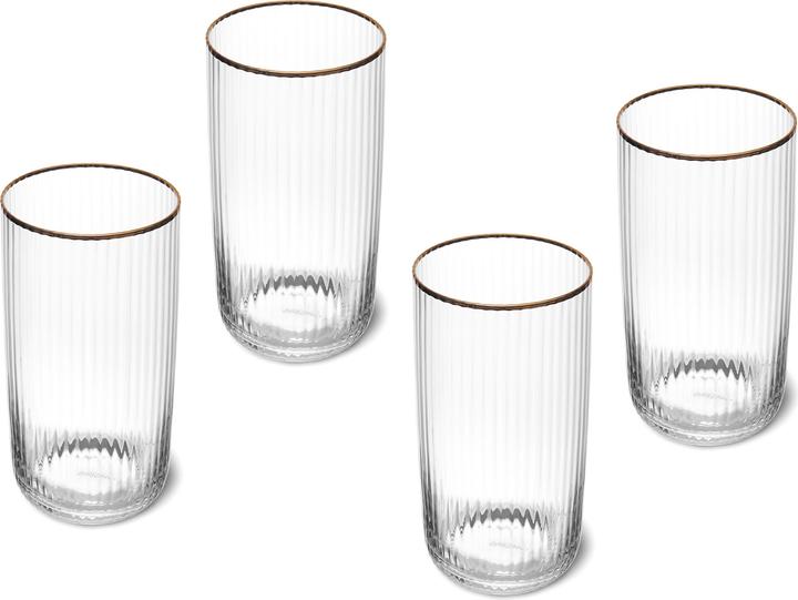 Image du produit Mikasa Verres Sorrento Ridged Crystal Highball, Set of 4, 510ml (0.51 l, 4 x)