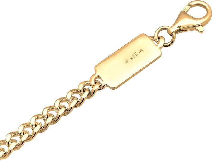 Actual product image Kuzzoi Bracelet Men Curb Chain Solid Pearls 925 Silver (19 cm, 925 sterling silver, Shell beads, Stainless steel)