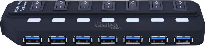 Produktbild Casativo Aktiver USB 3.0 Hub für bis zu 7 Geräte, USB A, einzeln schaltbar (USB-A, 7 Ports)