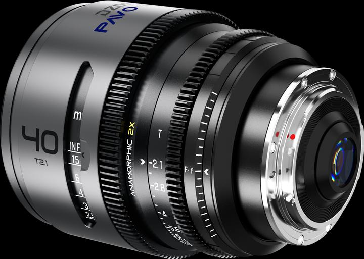 Immagine prodotto Dzofilm Pavo 2x Anamorfico 40mm T2.1 per attacco PL/EF (S35) - Rivestimento blu (PL, APS-C / DX)