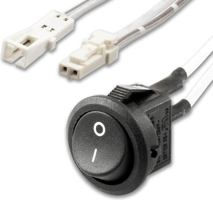 Actual product image Isoled MiniAMP built-in switch on/off, female socket and male plug, 30cm+200cm, 2-pin, white, ma