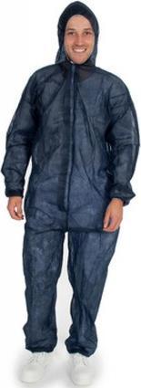 Image du produit Hygostar Combinaison PP ECO HYGOBASE avec capuche, bleu, XL bleu foncé, vêtement de protection en non-tissé (XL)