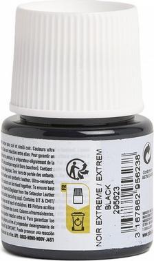 Actual product image Pebeo SetaCuir leather colours (Extreme black, 45 ml)
