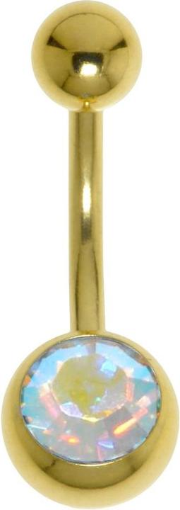 Bijouteria Bauchpiercing (Chirurgenstahl 316L, Premium Kristall, PVD Beschichtung (goldfarben))