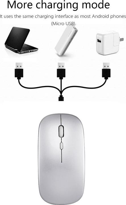 Image du produit PhoneLook Souris Sans fil wireless Bluetooth 2.4 Ghz + 1200dpi micro USB Magic black mat (Sans fil)