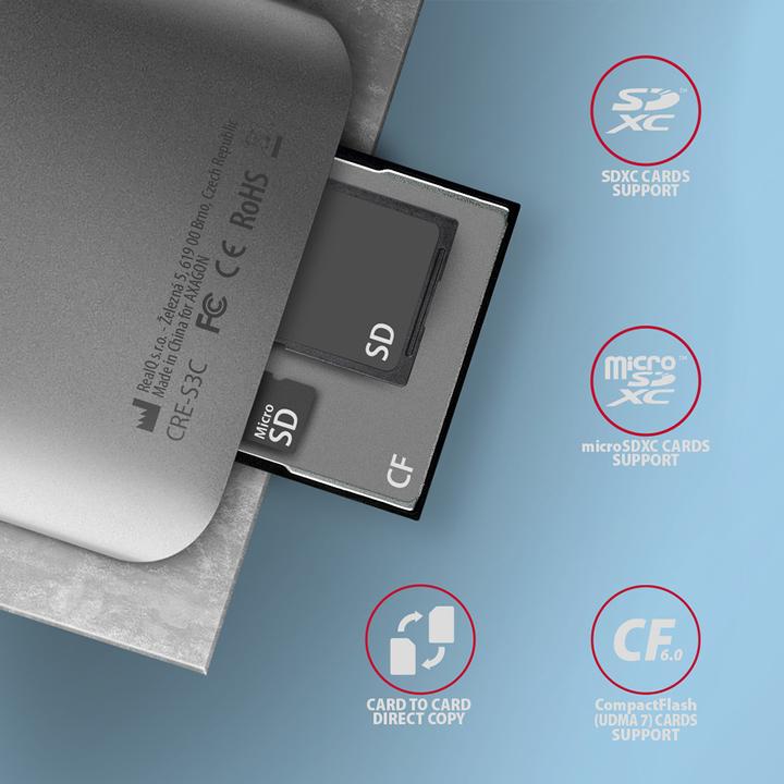 Actual product image Axagon CRE-S3C (USB 3.2)