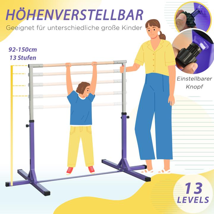 Immagine prodotto Homcom Gymnastik-Turnreck Stahl, Buchenholz Violett