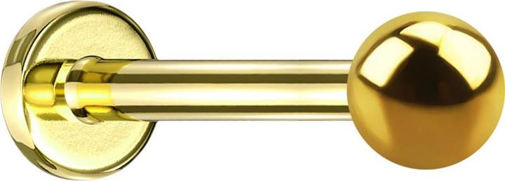 Immagine prodotto Star Piercing Labret placcato oro con pallina (senza ottone, Acciaio chirurgico 316L)