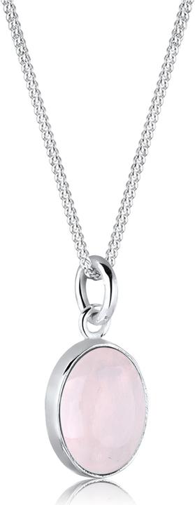 Elli mit Rosenquarz Anhänger (Sterling Silber, 45 cm)